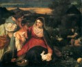madonna et enfant avec st catherine et un lapin 1530